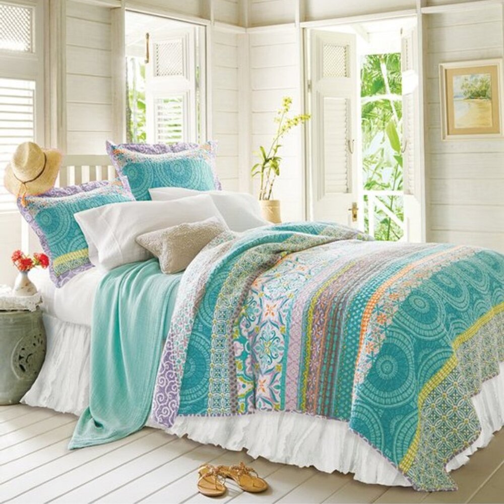 Soft Surroundings Balloon White Bed Skirt & Shams